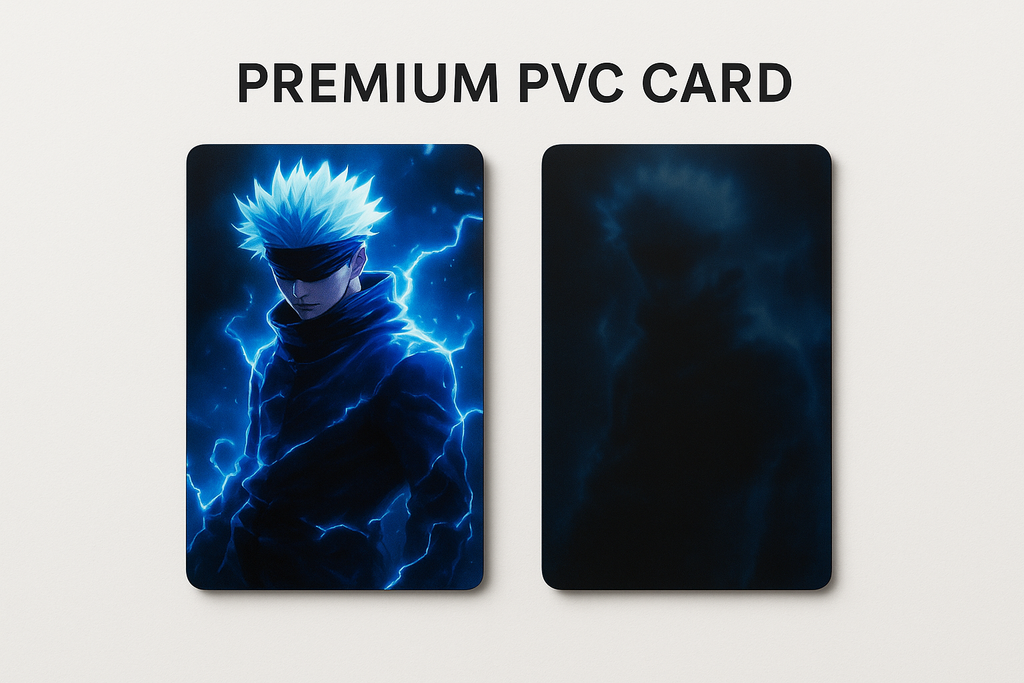 Gojo Satoru Premium PVC Anime Card – Double-Sided HD Print (Collectible Edition)