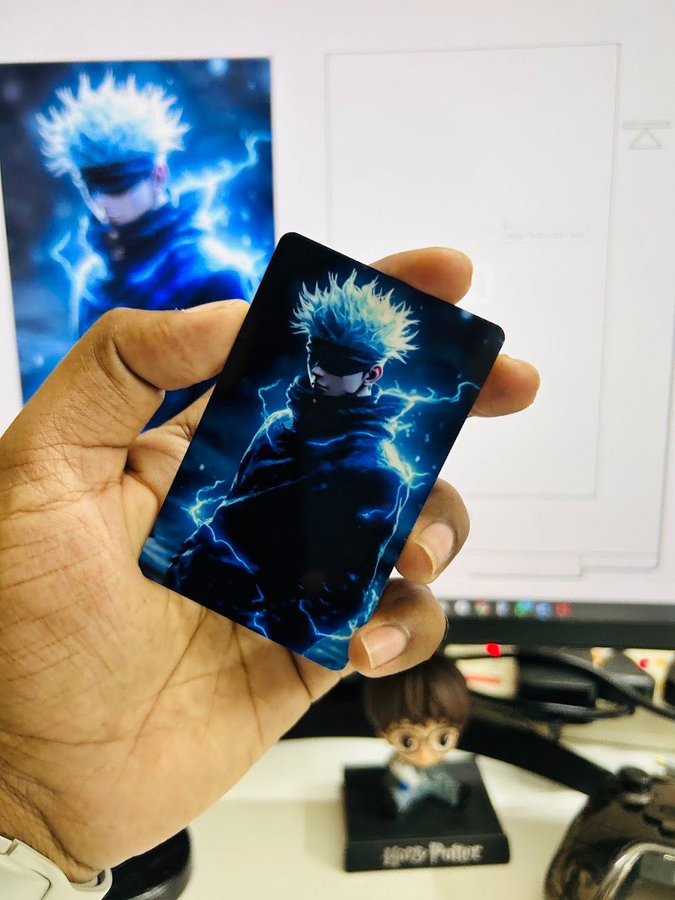 Gojo Satoru Premium PVC Anime Card – Double-Sided HD Print (Collectible Edition)